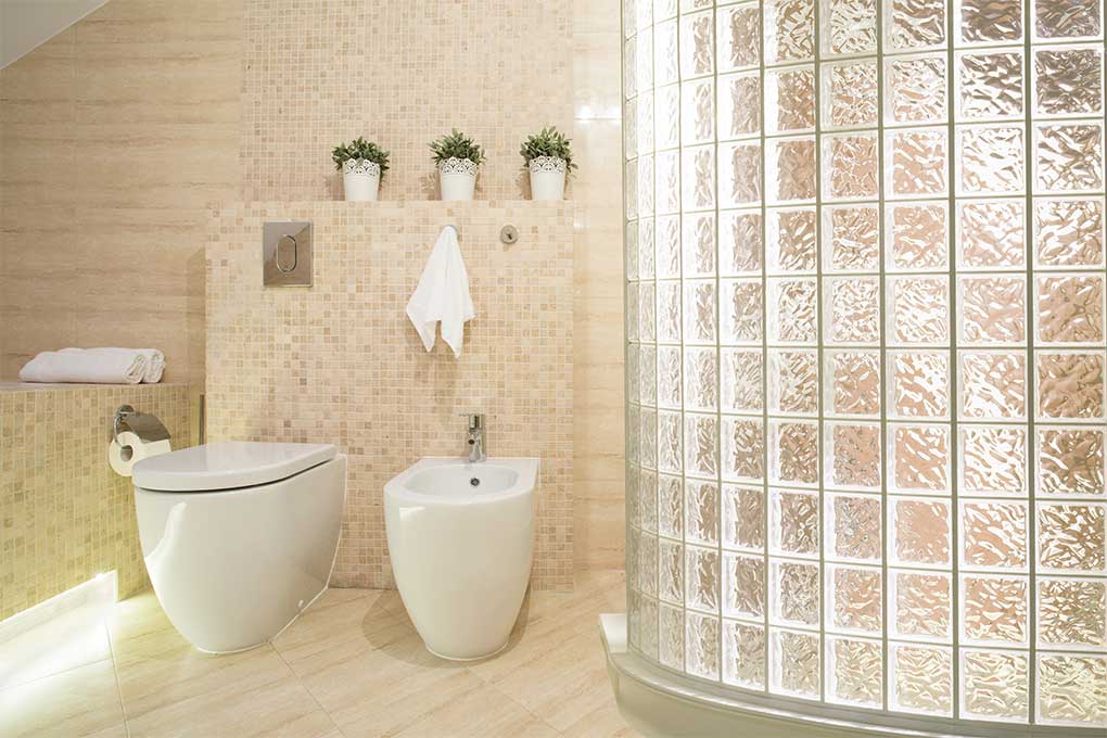 Hy-Lite curved shower glass